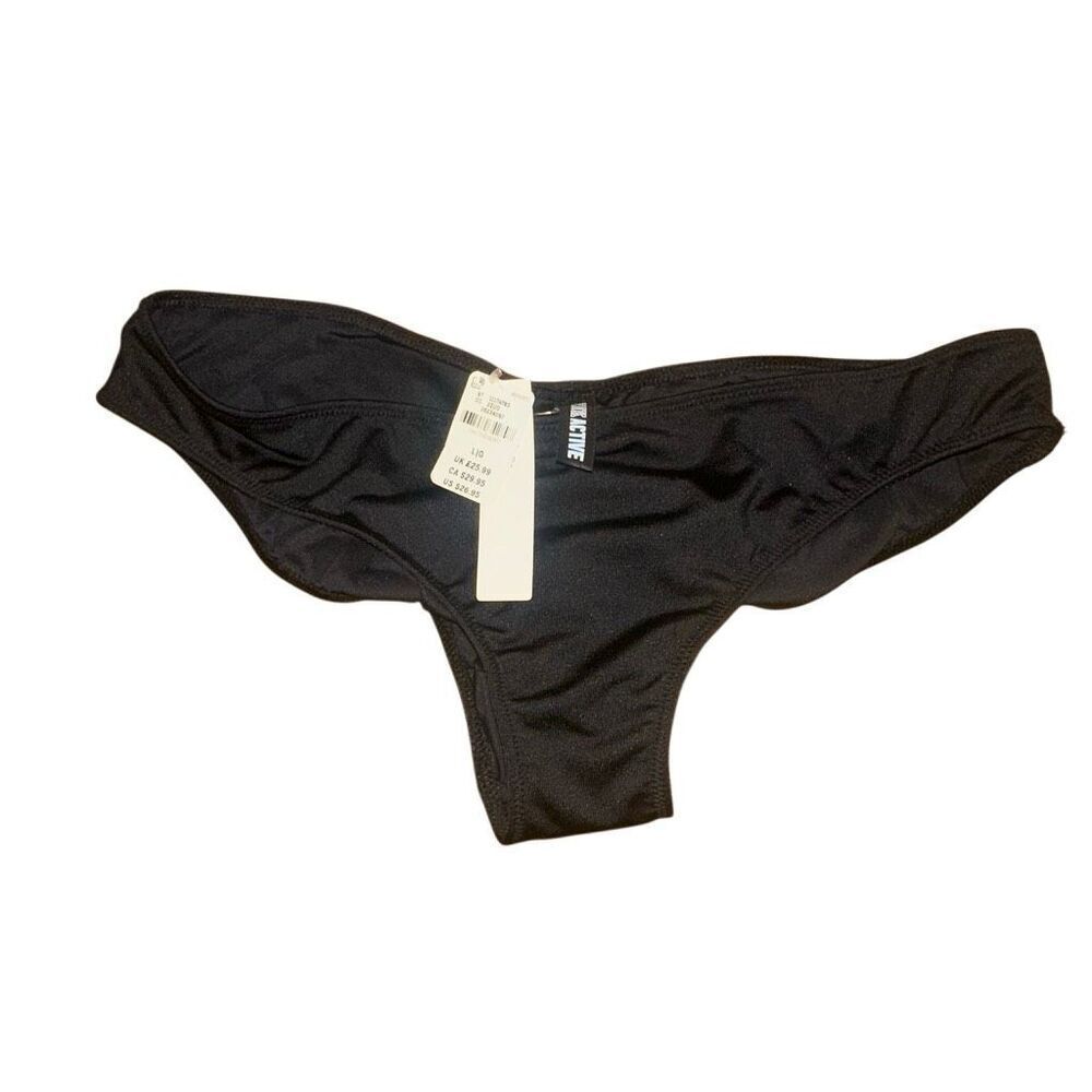 Victoria’s Secret Pink Active 2020 Sz LRG black bikini bottom swim cheeky sexy